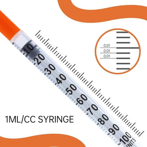 1ml Syringe Lab Liquid Supplies U-100-31Ga 1/4-Inch 6mm, Individually Sealed, 100Pack in Kuwait