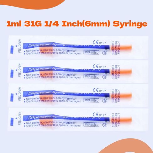1ml Syringe Lab Liquid Supplies U-100-31Ga 1/4-Inch 6mm, Individually Sealed, 100Pack in Kuwait