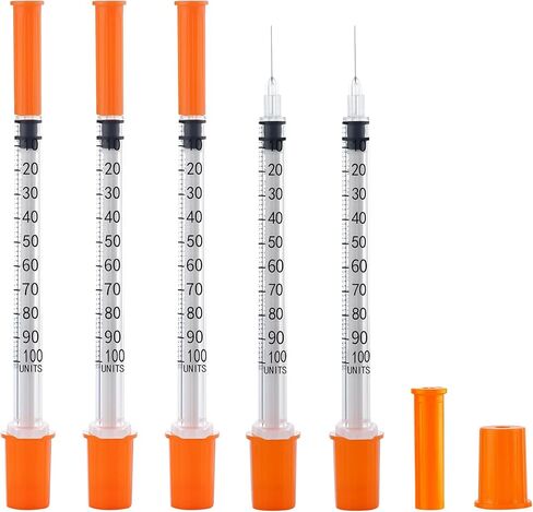 U-100 27G 1cc Syringes with 5/16 Inch-8mm Accurate Measuring for Liquid Individually Sealed Packaging (100Pack) in Saudi Arabia