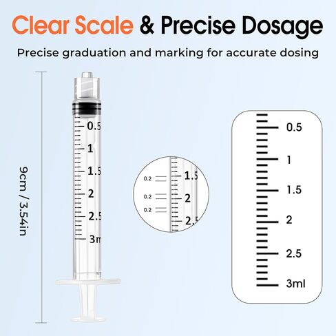 3mL Luer Lock Syringe (No Needle) , Sterile & Individually Wrapped , Professional, Industrial & Personal Use in Kuwait