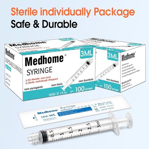 3mL Luer Lock Syringe (No Needle) , Sterile & Individually Wrapped , Professional, Industrial & Personal Use in Kuwait