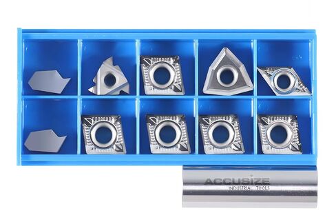 Accusize Industrial Tools 2 قطعة من كل نوع من إدراجات الكربيد لـ 3988-0001، لقطع الألومنيوم، 10 قطع، 3988-0001INSERTS in Saudi Arabia