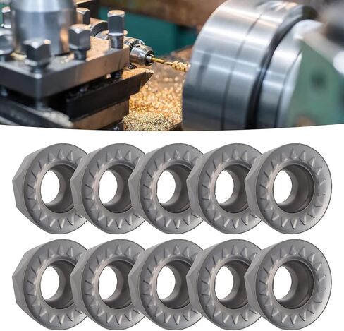 قاطعة إدراج، 10 قطع مخرطة CNC مخرطة كربيد صلبة قابلة للفهرسة أداة طحن واسعة الاستخدام، إدراجات دوارة (RPMT1204MOE-JS) in Saudi Arabia