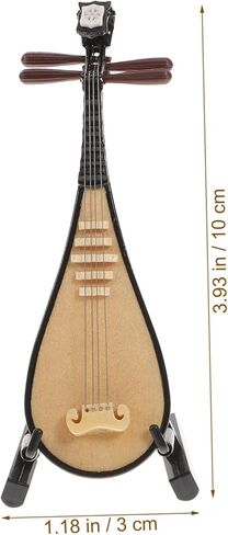 Luxshiny Unique Small Pipa Model Miniature Lute Instrument Decorative Home Photo Prop Musical Ornament in Kuwait