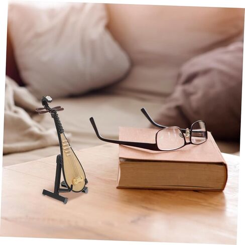 Luxshiny Unique Small Pipa Model Miniature Lute Instrument Decorative Home Photo Prop Musical Ornament in Kuwait