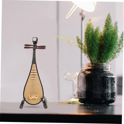Luxshiny Unique Small Pipa Model Miniature Lute Instrument Decorative Home Photo Prop Musical Ornament in Kuwait