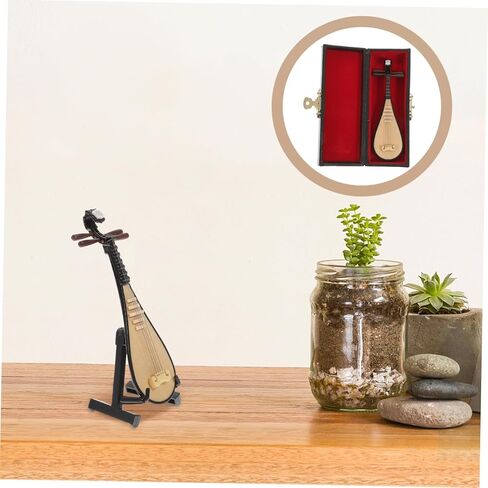 Luxshiny Unique Small Pipa Model Miniature Lute Instrument Decorative Home Photo Prop Musical Ornament in Kuwait