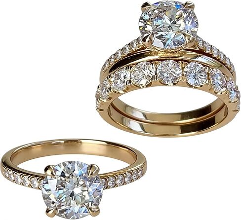 Gixaxak Gold Plated 3 PCS 925 Sterling Silver Stackable Engagement Rings Set Cubic Zirconia Eternity Bands Wedding Promise Rings Halo Wedding Engagement Promise Eternity Rings for Women 8 in Saudi Arabia