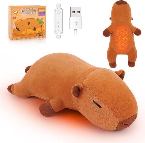 Capybara Heating Pad for Cramps & Menstrual Pain Relief,Cute Stuffed Animal Electric Heating Pad,USB Powered Heated Stuffed Animals,14''Portable Plush for Neck/Back/Shoulder,Gift for Women Wife Girls in Saudi Arabia