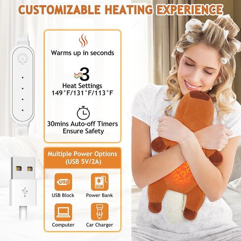 Capybara Heating Pad for Cramps & Menstrual Pain Relief,Cute Stuffed Animal Electric Heating Pad,USB Powered Heated Stuffed Animals,14''Portable Plush for Neck/Back/Shoulder,Gift for Women Wife Girls in Saudi Arabia