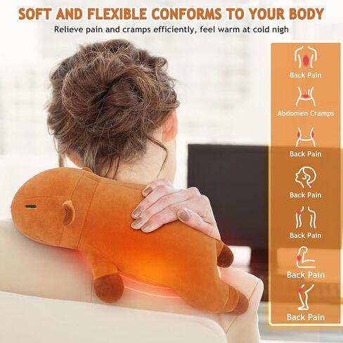 Capybara Heating Pad for Cramps & Menstrual Pain Relief,Cute Stuffed Animal Electric Heating Pad,USB Powered Heated Stuffed Animals,14''Portable Plush for Neck/Back/Shoulder,Gift for Women Wife Girls in Saudi Arabia