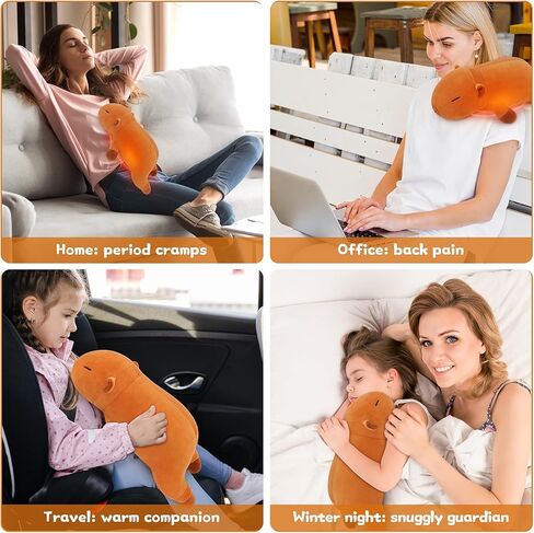Capybara Heating Pad for Cramps & Menstrual Pain Relief,Cute Stuffed Animal Electric Heating Pad,USB Powered Heated Stuffed Animals,14''Portable Plush for Neck/Back/Shoulder,Gift for Women Wife Girls in Saudi Arabia