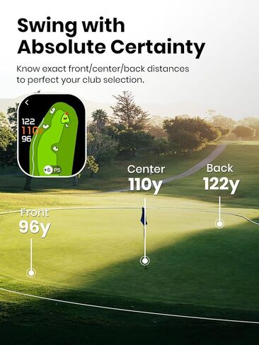 MILESEEY GenePro G1 Touchscreen & GPS Rangefinder with Slope, 43000+ Preloaded Courses, 1300 Yards Laser Range Finder Golf with Red & Green Display, 0.1s Flag Pole Locking Vibration, 6X Magnification in Kuwait