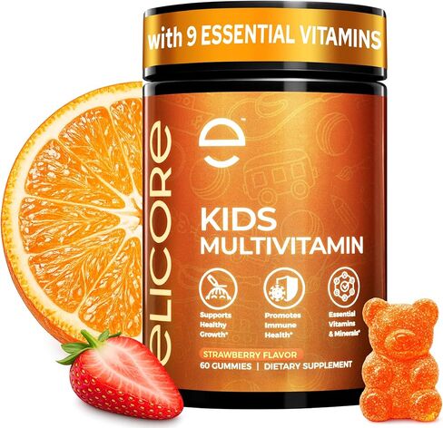 Kids Omega 3 Gummies - مكملات زيت السمك DHA و EPA للدماغ والرؤية والصحة المناعية - غير المعدلة وراثيًا ، نكهة برتقالية خالية من الغلوتين ، أوميغا 3 للأطفال 4+ - 60 عددًا in Kuwait