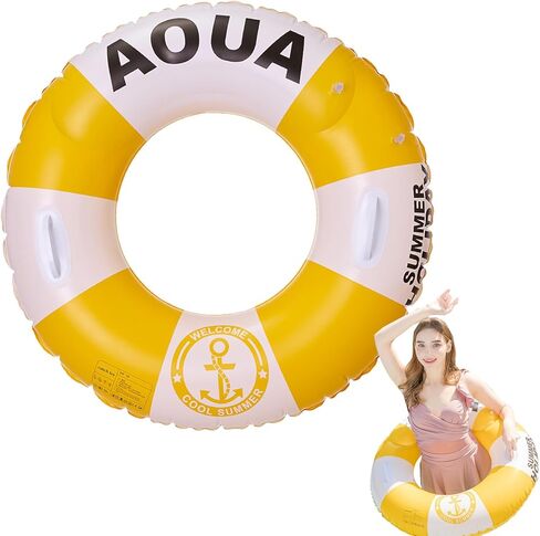 Children's Swim Rings | Ring Pool Float with Handle Swim Rings | Thickening British Style Design Pool Tubes, Life Preserver Ring for, Beach, Men, Women in Saudi Arabia