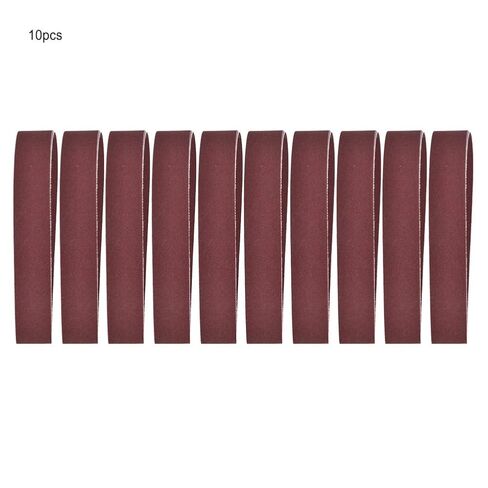 أحزمة صنفرة عامة، 10 قطع حزام صنفرة 760 × 25 مم، 30 × 1 بوصة، شريط صنفرة كاشط، مجموعة متنوعة من ورق الصنفرة للأعمال الخشبية، تلميع المعادن (600 شبكة 10 عبوات) in Kuwait
