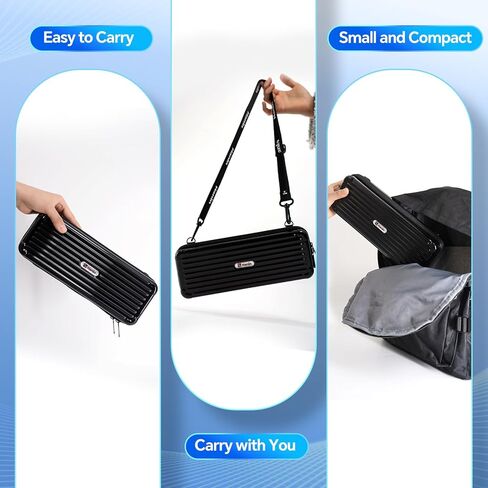 حقيبة حمل PRT MT610 للطابعة الحرارية المحمولة iDPRT HPRT، حقيبة سفر منظم إلكترونيات MT610 Pro للطابعة والملحقات، حقيبة وحزام أسود فقط in Kuwait