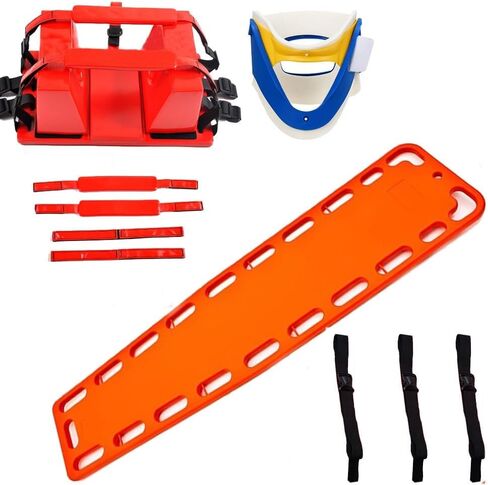 Lightweight Spine Board Stretcher with Adjustable Straps & Neck Brace - 72"x13"x2" Portable Immobilization System for EMTs, Ambulance, Sports Fields & Rescue Operations in Saudi Arabia