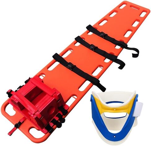 Lightweight Spine Board Stretcher with Adjustable Straps & Neck Brace - 72"x13"x2" Portable Immobilization System for EMTs, Ambulance, Sports Fields & Rescue Operations in Saudi Arabia