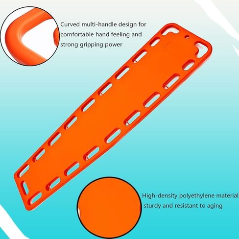 Lightweight Spine Board Stretcher with Adjustable Straps & Neck Brace - 72"x13"x2" Portable Immobilization System for EMTs, Ambulance, Sports Fields & Rescue Operations in Saudi Arabia