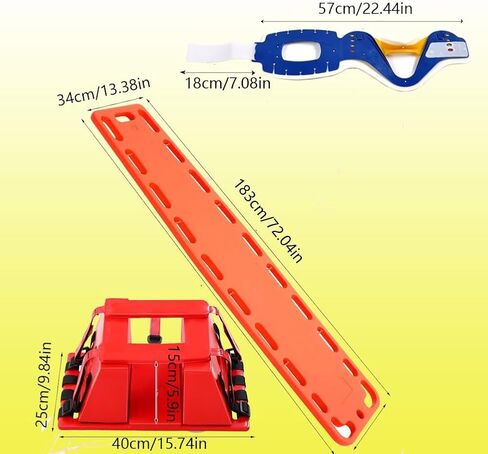 Lightweight Spine Board Stretcher with Adjustable Straps & Neck Brace - 72"x13"x2" Portable Immobilization System for EMTs, Ambulance, Sports Fields & Rescue Operations in Saudi Arabia