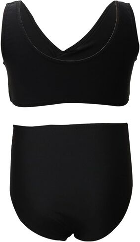 Girls Swimsuit 2 Piece Bikini Summer Beach Swimwear Criss Cross Strap High Waist Cover Up Bathing Suit in Saudi Arabia