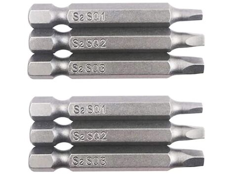 Fixinus 3 Pieces Square Screwdriver Bits, 1/4 inch Hex Shank S2 Steel Square SQ1 SQ2 SQ3 Drill Bits Magnetic Screwdriver Bit Set, 50mm Length in Saudi Arabia