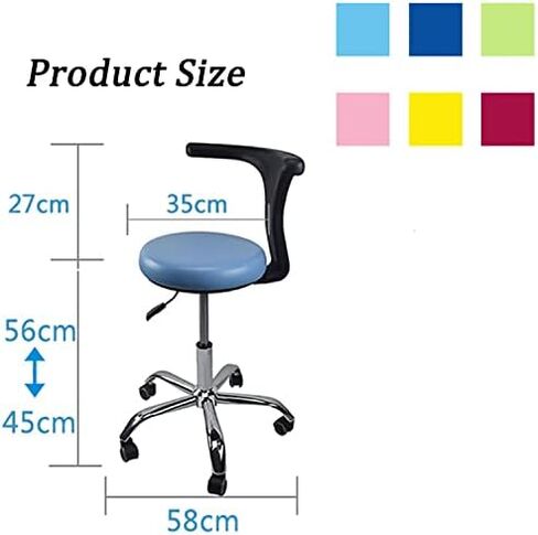 مقعد كرسي طبيب الأسنان قابل للتعديل بارتفاع 360 درجة، مقعد طبي دوار مع مسند للذراع، كرسي مساعد طبيب الأسنان مريح للأطباء والممرضات، مقاس B in Kuwait