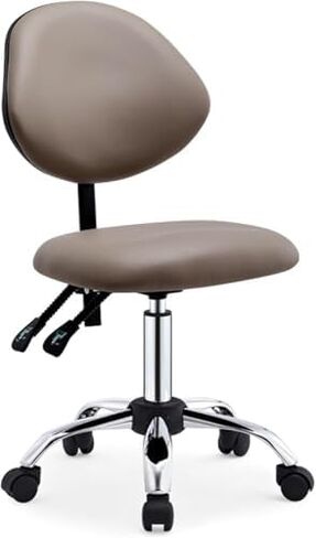 Ergonomic Saddle Stool for Dental Hygienists, Rolling Chair with Backrest, Adjustable Height, Professional Saddle Stool with Wheels - Blue Color in Saudi Arabia
