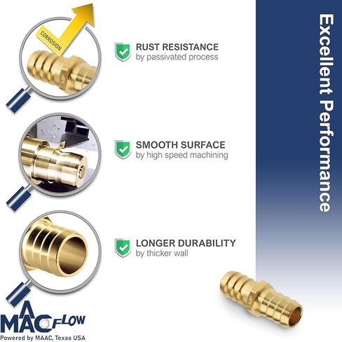 MAACFLOW النحاس 1/2 "إلى 3/8" خرطوم المخفض معرف الشائكة المناسب (حزمة من 2) in Kuwait