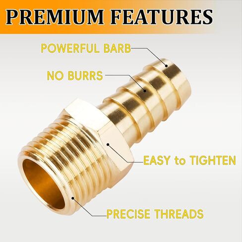 طقم تركيبات خرطوم نحاسي 34 قطعة - 3/16 بوصة، 1/4 بوصة، 5/16 بوصة، 3/8 بوصة، 1/2 بوصة بارب إلى 1/8 بوصة، 1/4 بوصة، 3/8 بوصة محول ذكر NPT مع 46 قطعة مشابك وشريطين تيفلون لخط مياه وقود الهواء in Kuwait