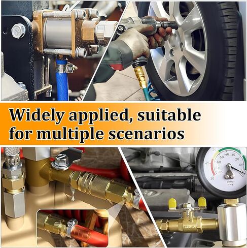 طقم تركيبات خرطوم نحاسي 34 قطعة - 3/16 بوصة، 1/4 بوصة، 5/16 بوصة، 3/8 بوصة، 1/2 بوصة بارب إلى 1/8 بوصة، 1/4 بوصة، 3/8 بوصة محول ذكر NPT مع 46 قطعة مشابك وشريطين تيفلون لخط مياه وقود الهواء in Kuwait