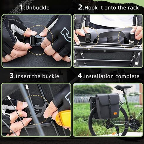 【قطعتان】 حقيبة دراجة 20 لتر للدراجات الهوائية، حقائب ذات سعة كبيرة مقاومة للماء لركوب الدراجات والسفر اليومي. (أسود 2 قطعة) in Kuwait