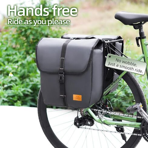 【قطعتان】 حقيبة دراجة 20 لتر للدراجات الهوائية، حقائب ذات سعة كبيرة مقاومة للماء لركوب الدراجات والسفر اليومي. (أسود 2 قطعة) in Kuwait