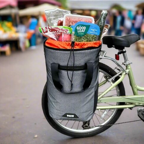 Two Wheel Gear Solo Market Pannier, 30L Bike Grocery Bag, Graphite Grey, 14x19x8 inches in Kuwait