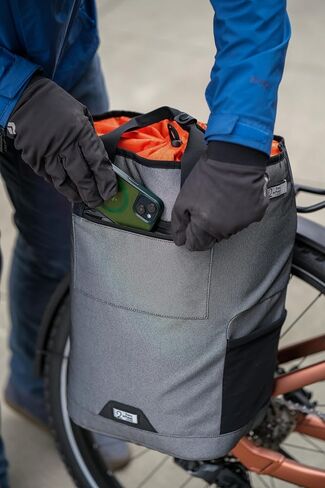 Two Wheel Gear Solo Market Pannier, 30L Bike Grocery Bag, Graphite Grey, 14x19x8 inches in Kuwait