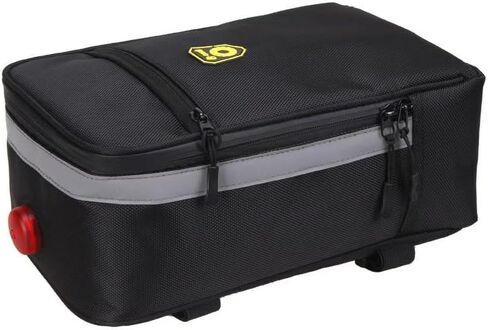 حقيبة رف الدراجة من مانويل، حقيبة صندوق المقعد الخلفي للدراجة، حقيبة مقاومة للماء للدراجة مع شريط عاكس، حقيبة تخزين الرف الخلفي لركوب الدراجات على الطرق الجبلية - أسود in Kuwait