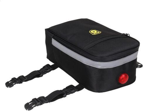 حقيبة رف الدراجة من مانويل، حقيبة صندوق المقعد الخلفي للدراجة، حقيبة مقاومة للماء للدراجة مع شريط عاكس، حقيبة تخزين الرف الخلفي لركوب الدراجات على الطرق الجبلية - أسود in Kuwait