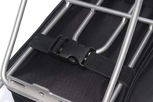 حقيبة رف الدراجة من مانويل، حقيبة صندوق المقعد الخلفي للدراجة، حقيبة مقاومة للماء للدراجة مع شريط عاكس، حقيبة تخزين الرف الخلفي لركوب الدراجات على الطرق الجبلية - أسود in Kuwait