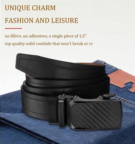 Men's Leather Automatic Ratchet Belt Randomly Adjustable Business Casual Jeans Pants in Saudi Arabia