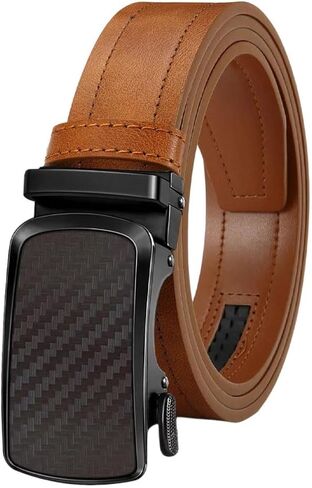 Men's Leather Automatic Ratchet Belt Randomly Adjustable Business Casual Jeans Pants in Saudi Arabia