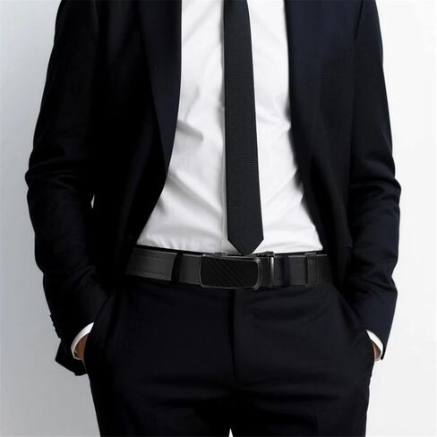 Men's Leather Automatic Ratchet Belt Randomly Adjustable Business Casual Jeans Pants in Saudi Arabia