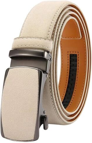 Men's Genuine Leather Automatic Buckle Belt Leather Strap Casual Jeans Work Pants Business Wear in Saudi Arabia