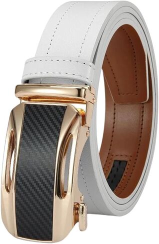 Men's Fashionable Business Automatic Buckle Leather Belt Soft Casual Pants Jeans Work Wear in Saudi Arabia