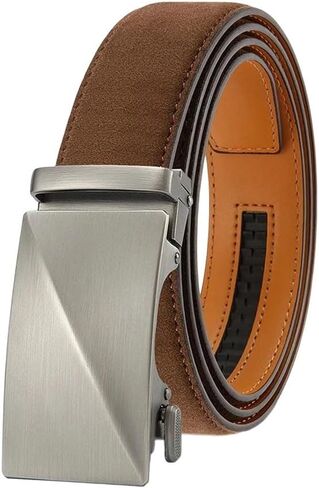 Men's Fashionable Leather Automatic Ratchet Belt Business Casual Jeans Pants Adjustable in Saudi Arabia