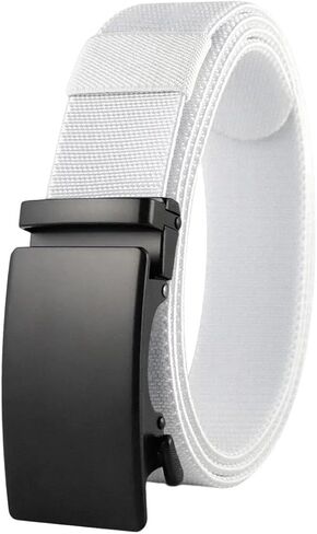 Men's Golf Sports Tactical Belt Metal Automatic Buckle Stretch Nylon Big Size Elastic Belt in Saudi Arabia
