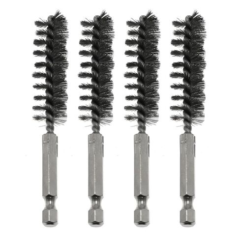 Maxmoral Stainless Steel Drill Brush 8mm with Hexagonal Shank Drill Cleaning Hole Brush 1/4 inch Wire Brush Deburring Pipe Brush for Drill Brushes Matching Drill Impact Driver Die Grinder in Saudi Arabia