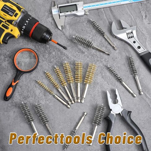 24pcs Bore Brush for Drill Wire Bore Brush Set Stainless Steel Brass Drill Cleaning brushs with Handle Wire brushs for Cleaning Rust Twisted Cleaning for Power Drills8, 10, 12, 15, 17,19mm in Saudi Arabia