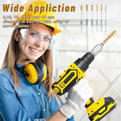 24pcs Bore Brush for Drill Wire Bore Brush Set Stainless Steel Brass Drill Cleaning brushs with Handle Wire brushs for Cleaning Rust Twisted Cleaning for Power Drills8, 10, 12, 15, 17,19mm in Saudi Arabia