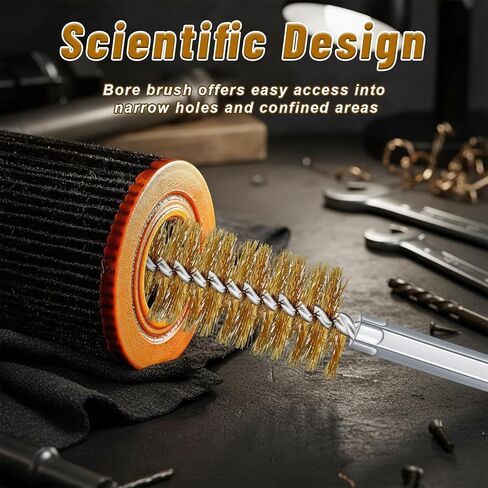 24pcs Bore Brush for Drill Wire Bore Brush Set Stainless Steel Brass Drill Cleaning brushs with Handle Wire brushs for Cleaning Rust Twisted Cleaning for Power Drills8, 10, 12, 15, 17,19mm in Saudi Arabia